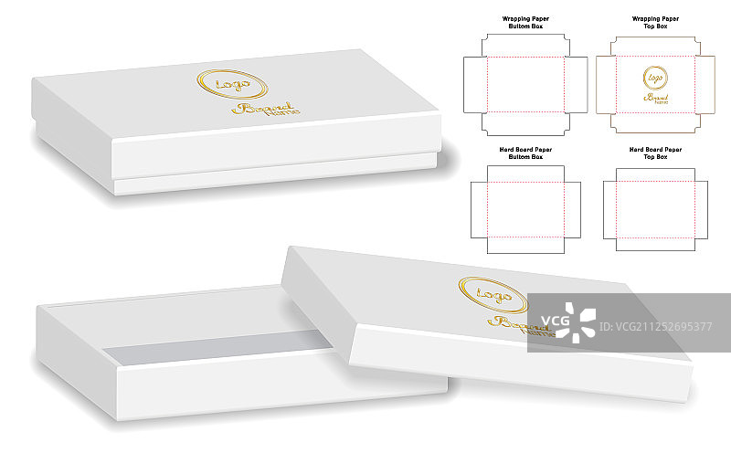 盒包装模切模板设计三维模型图片素材