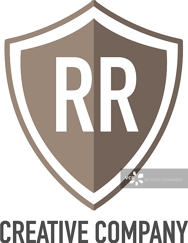 首字母RR盾牌设计标志概念图片素材