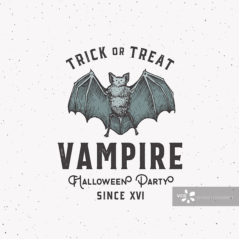 复古风格吸血鬼派对万圣节Logo图片素材