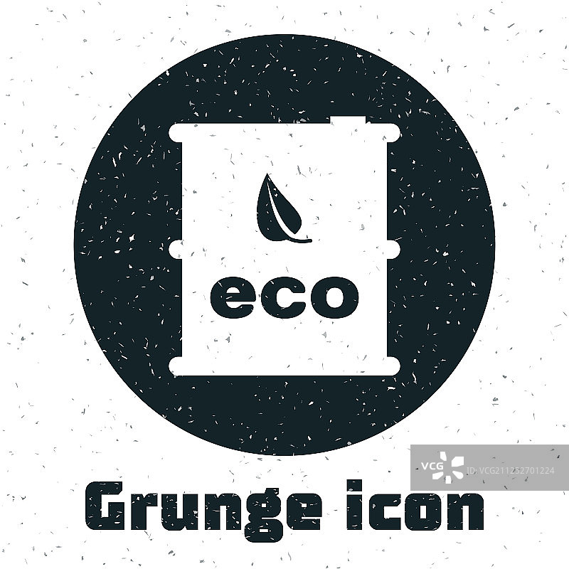 白色背景上孤立的做旧生物燃料桶图标图片素材