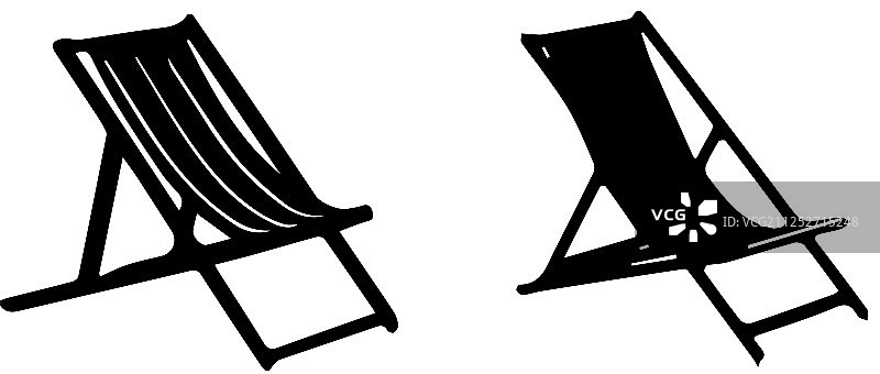 白色背景上的海滩椅图标图片素材