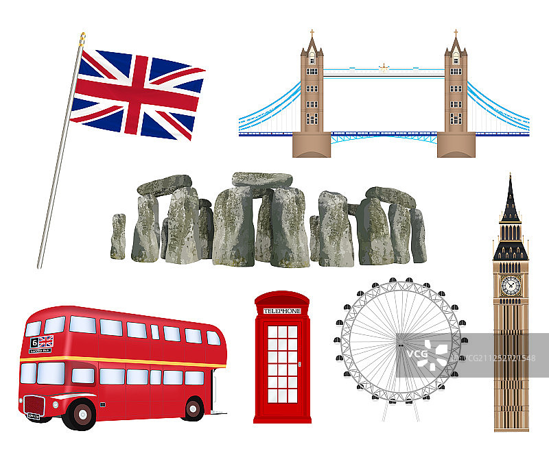 英国地标图标图片素材