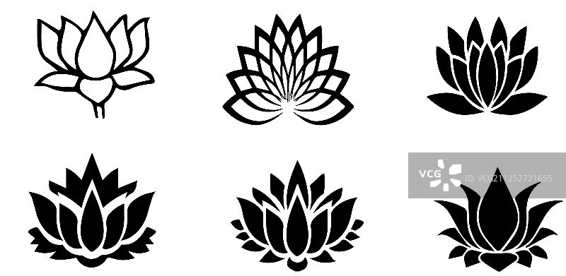 白色背景上的莲花图标图片素材