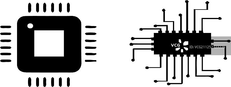 白色背景上的电路板图标图片素材