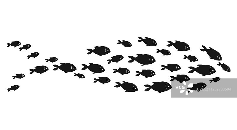 鱼群剪影图片素材