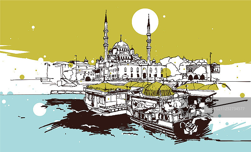 伊斯坦布尔埃米诺努素描图片素材