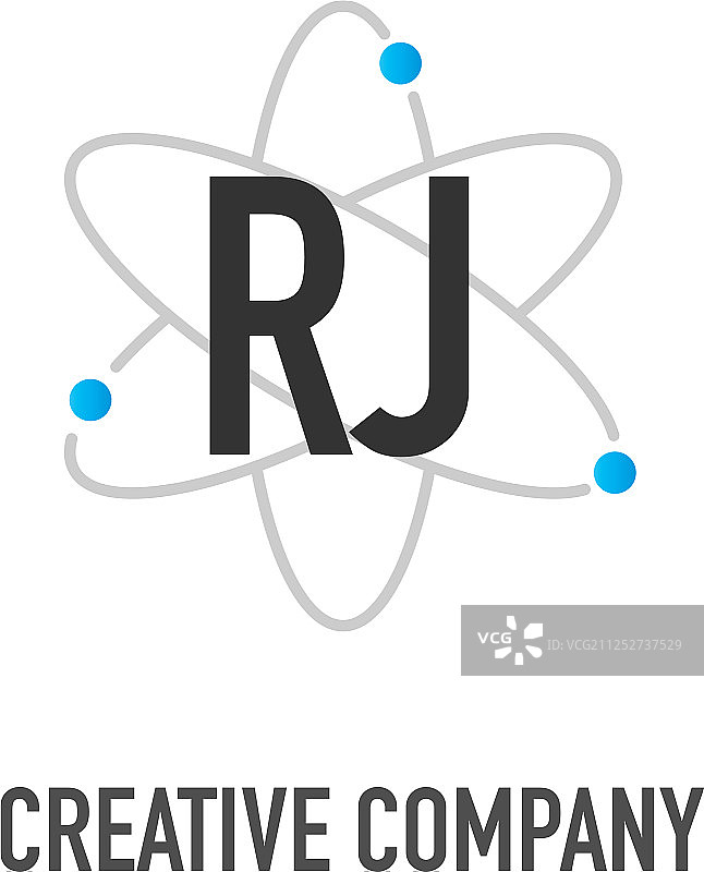 字母RJ原子中子设计logo图片素材