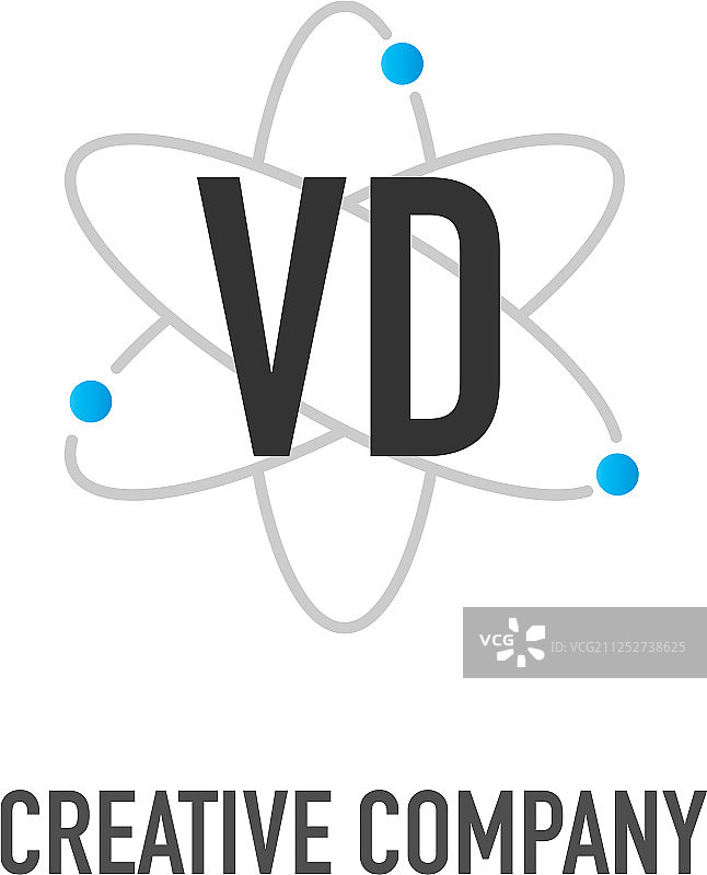 首字母VD原子中子设计标志图片素材