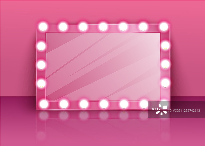 化妆灯粉色光面镜图片素材