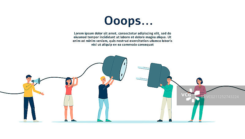 404连接错误banner与人物扁平图片素材