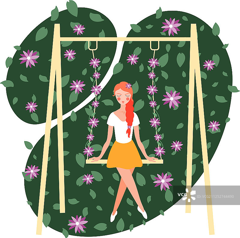 花童扁平风格构图图片素材