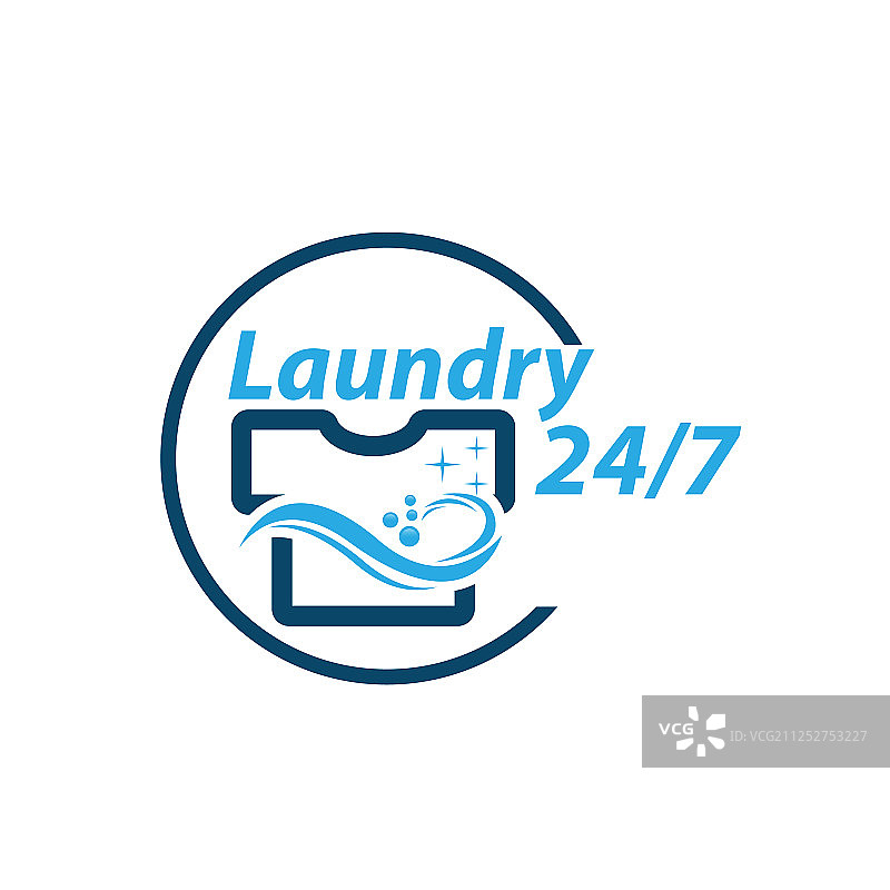洗衣店logo模板设计图片素材