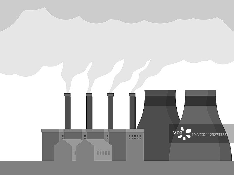 工厂烟雾造成的空气污染图片素材