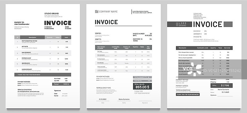发票模板价格收据付款图片素材