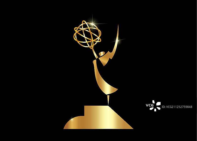 金色星星奖杯概念剪影图标图片素材