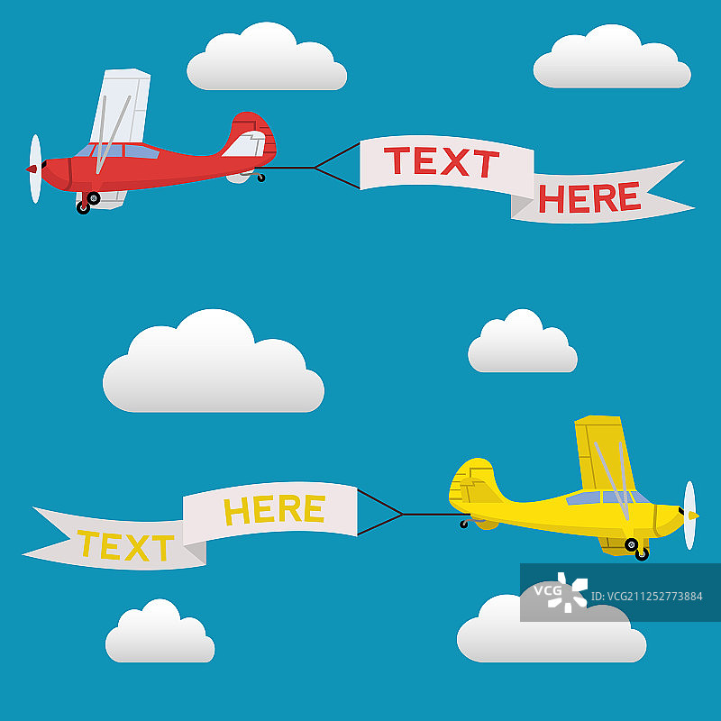 带有文本的飞机横幅图片素材