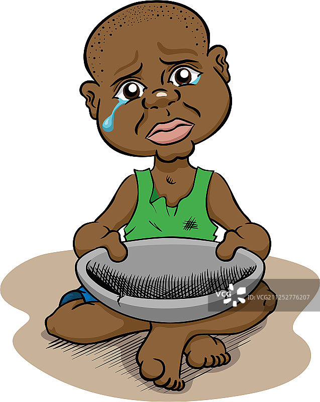 没有食物的饥饿儿童图片素材