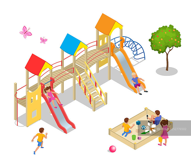 2.5D儿童游乐场景图片素材