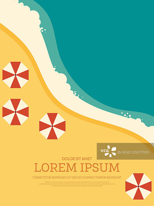 海滩复古海报图片素材