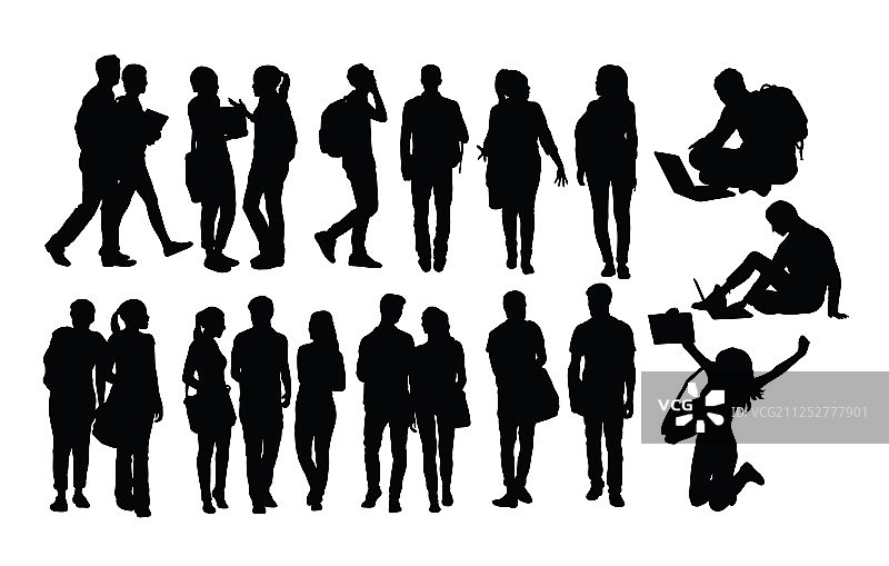 校园活动剪影图片素材