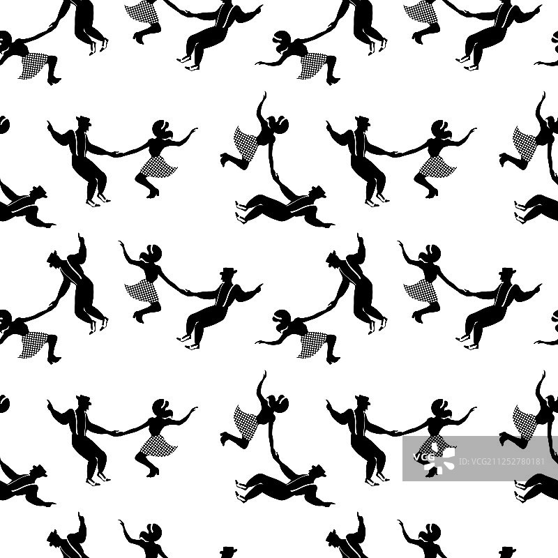情侣摇摆舞无缝图案图片素材