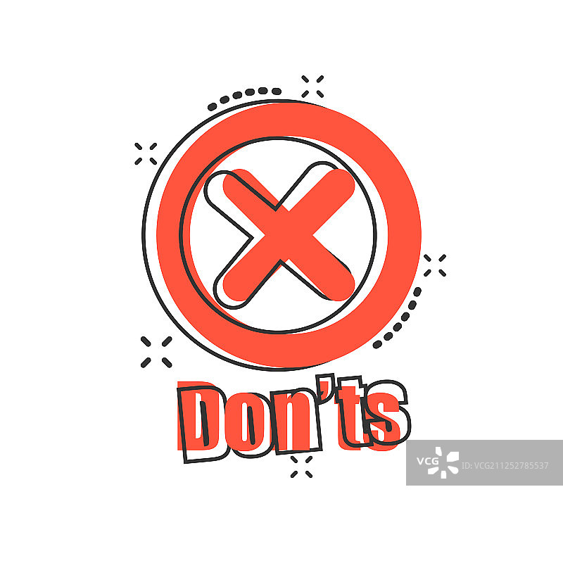 漫画风格的禁止标志图标图片素材