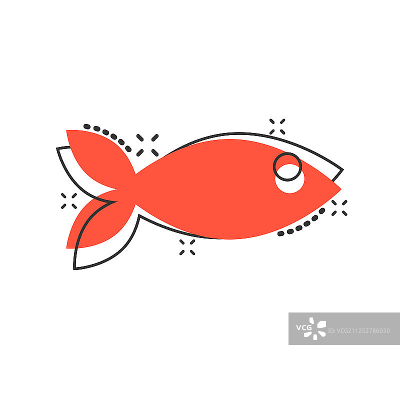 漫画风格金鱼标志图标图片素材