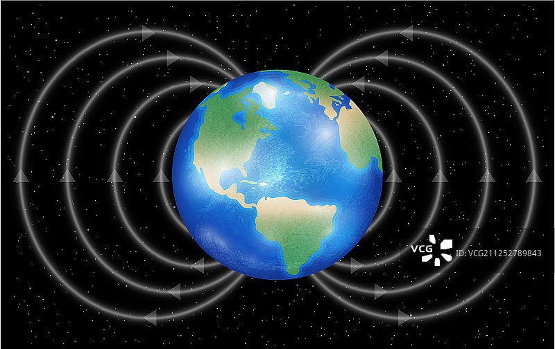 带有磁场的地球图片素材