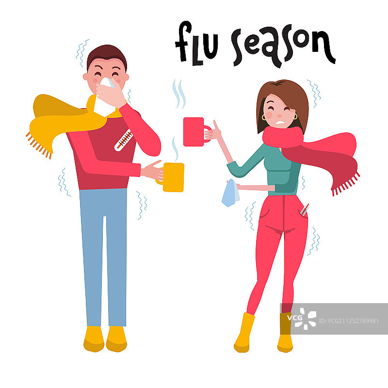 身体不适的男女图片素材