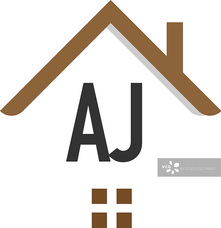 首字母AJ建筑Logo设计模板图片素材