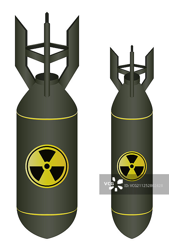 白色背景上的绿色原子弹图片素材