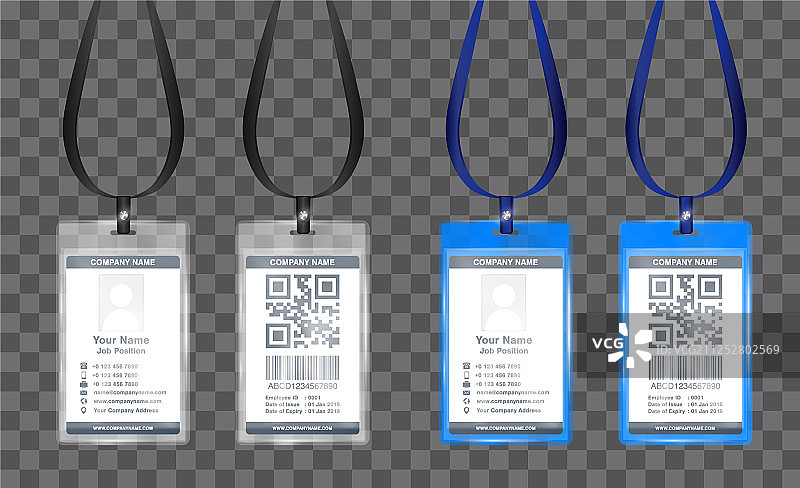 简约风景员工证模板图片素材