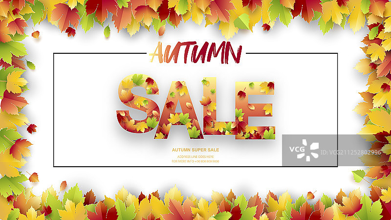 秋季促销树叶框架banner图片素材