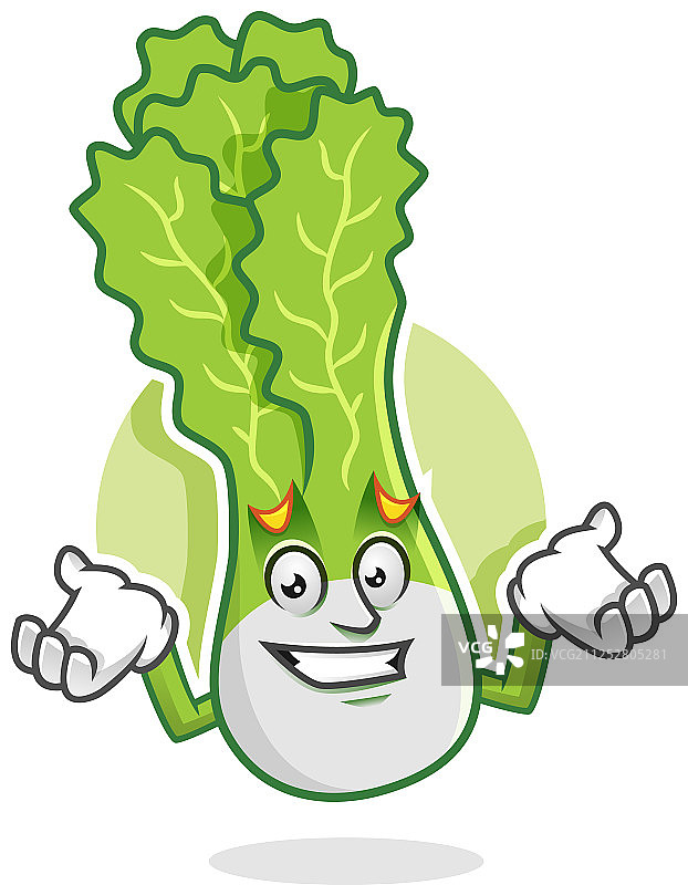 感到抱歉的生菜吉祥物图片素材