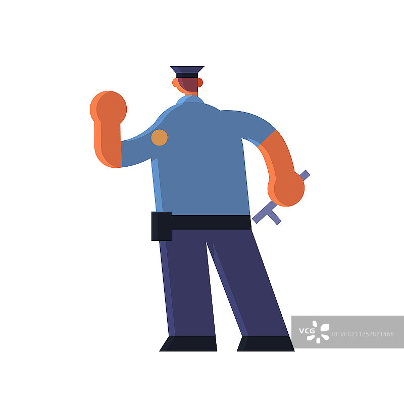 男人警察做出停止手势图片素材