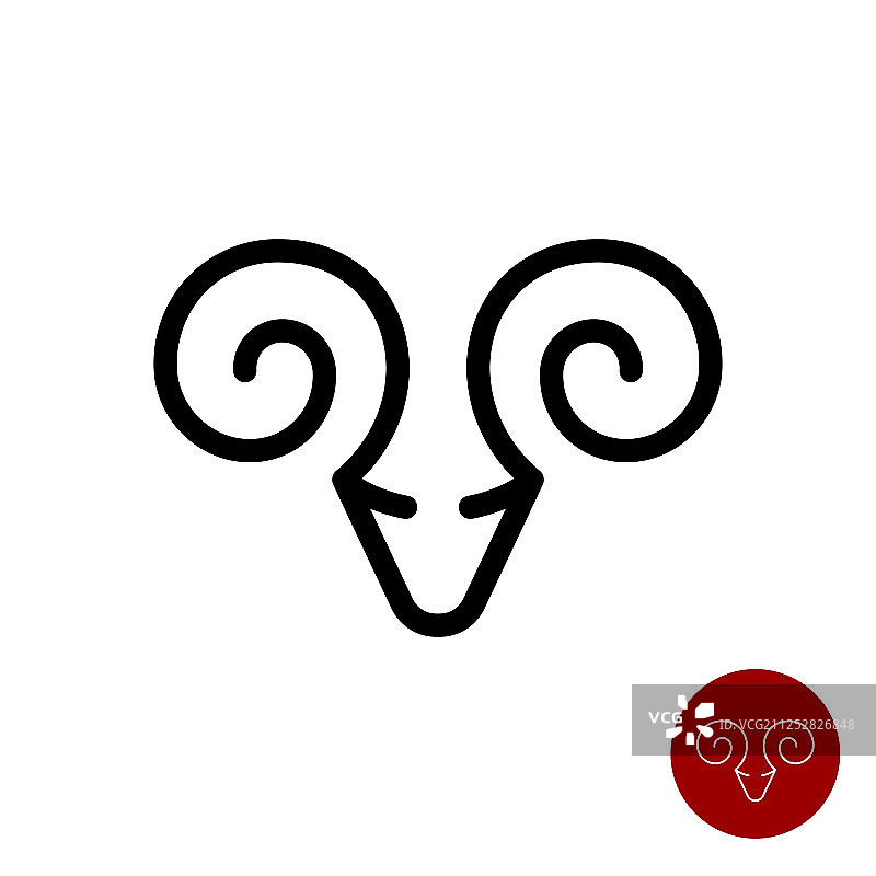 公羊简约线条风格化图标金牛座标志图片素材