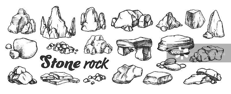 单色石岩砾石合集图片素材