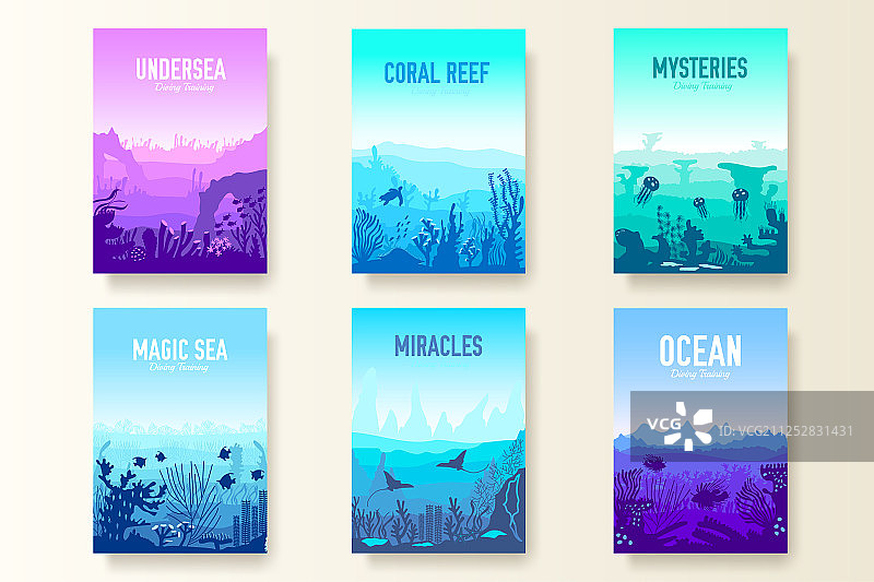 海底主题宣传册卡片套装图片素材
