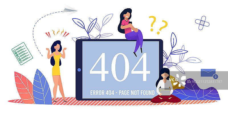 愤怒的女性与未找到页面错误图片素材