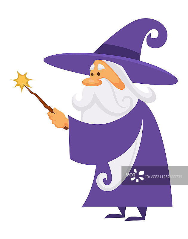 带魔法棒的魔术师或巫师图片素材