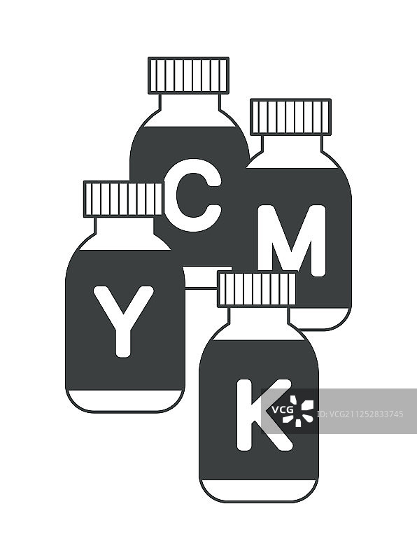 喷墨打印机CMYK墨盒打印图片素材