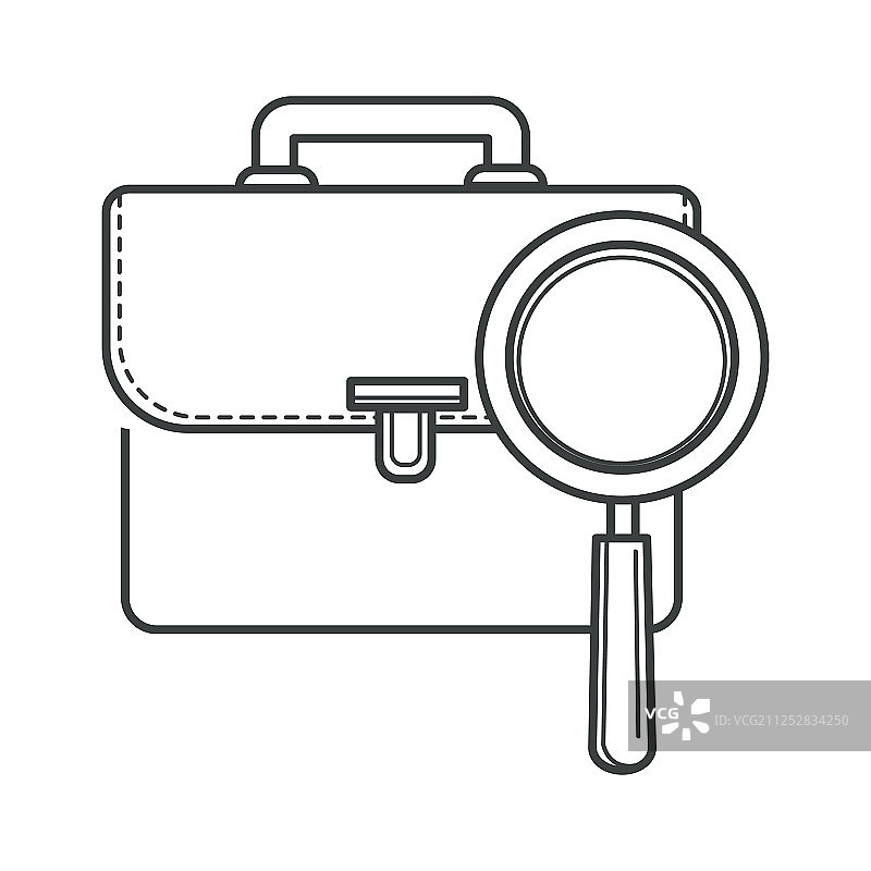 放大镜和作品集的求职标志图片素材