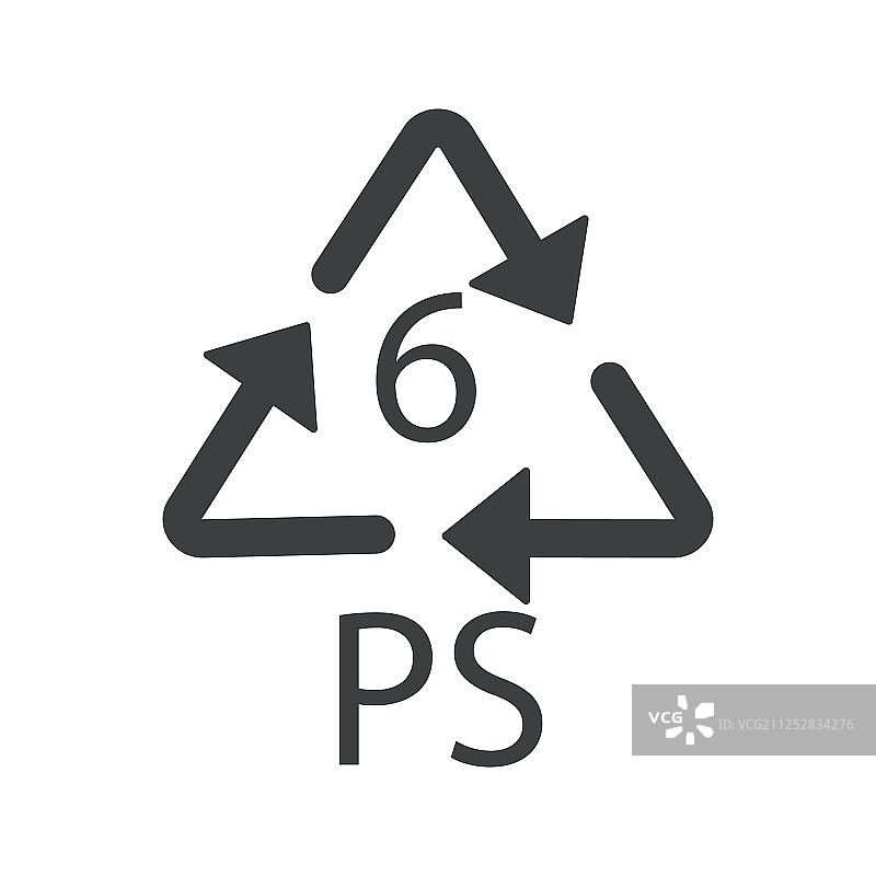 PS 6塑料回收标志箭头图片素材