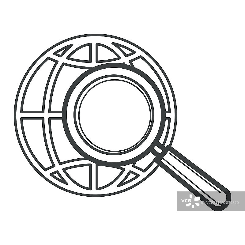 世界搜索地球和放大镜图片素材