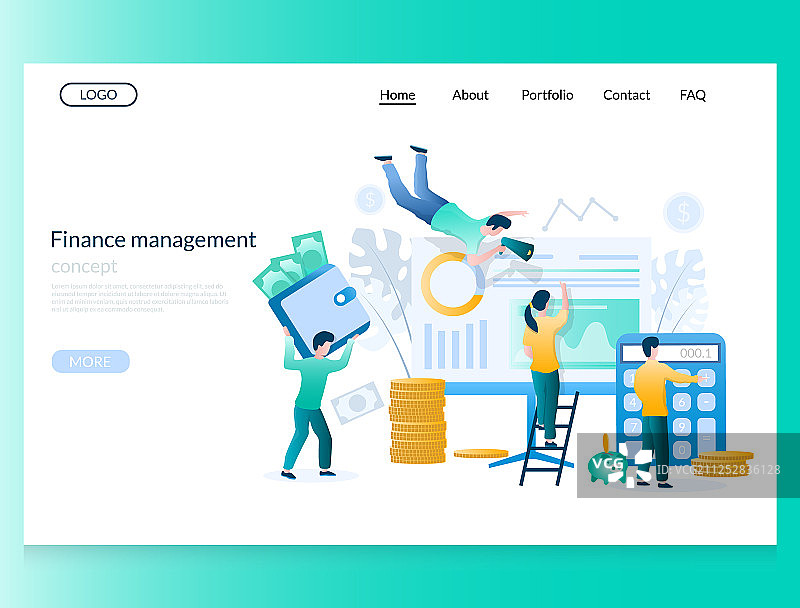 财务管理网站着陆页图片素材