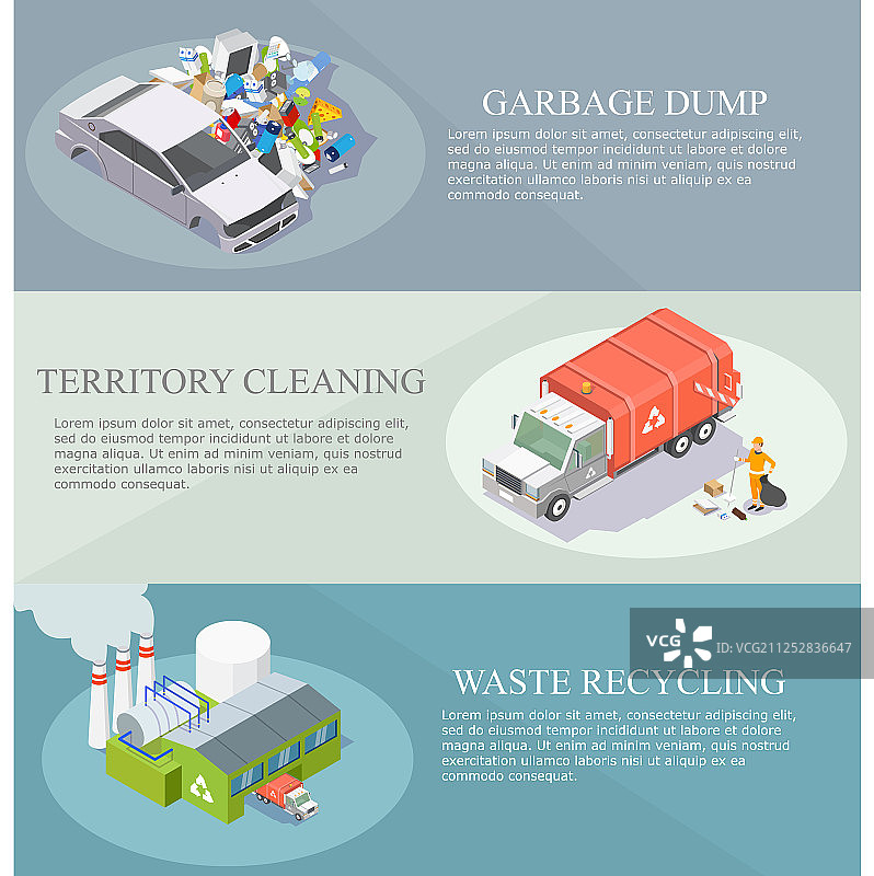 垃圾分类回收2.5D图片素材