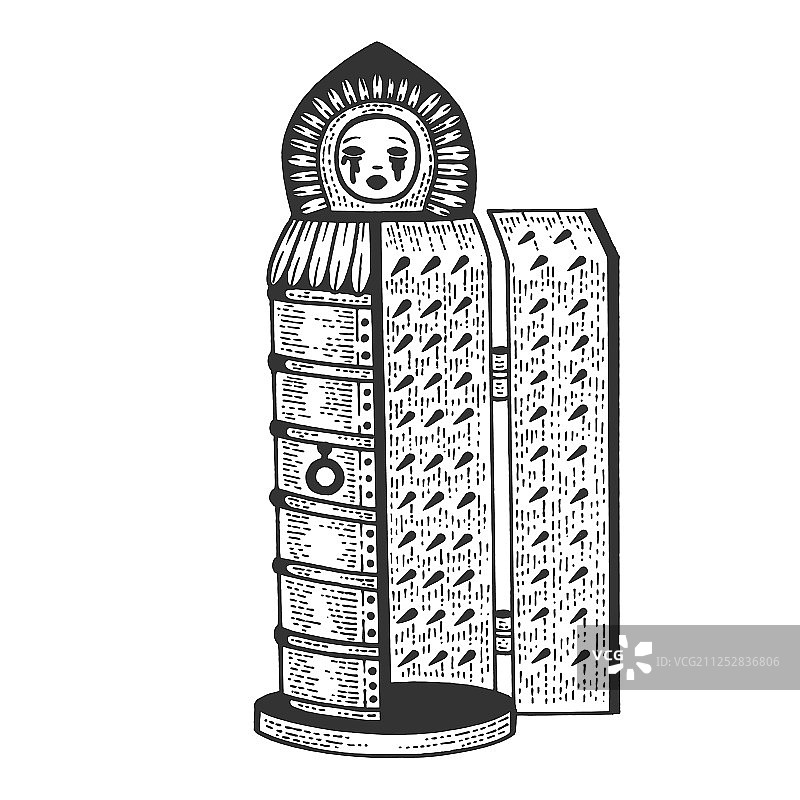 铁娘子酷刑装置素描雕刻图片素材