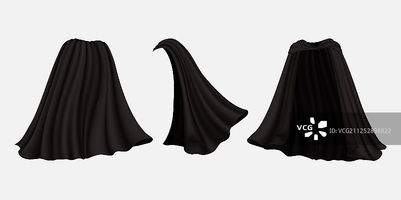 逼真黑色斗篷套装图片素材