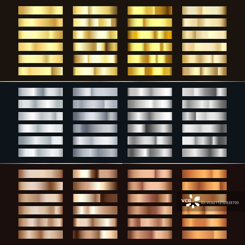 金色银色和青铜色渐变集合图片素材