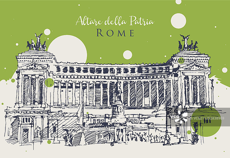 罗马祖国祭坛素描图片素材